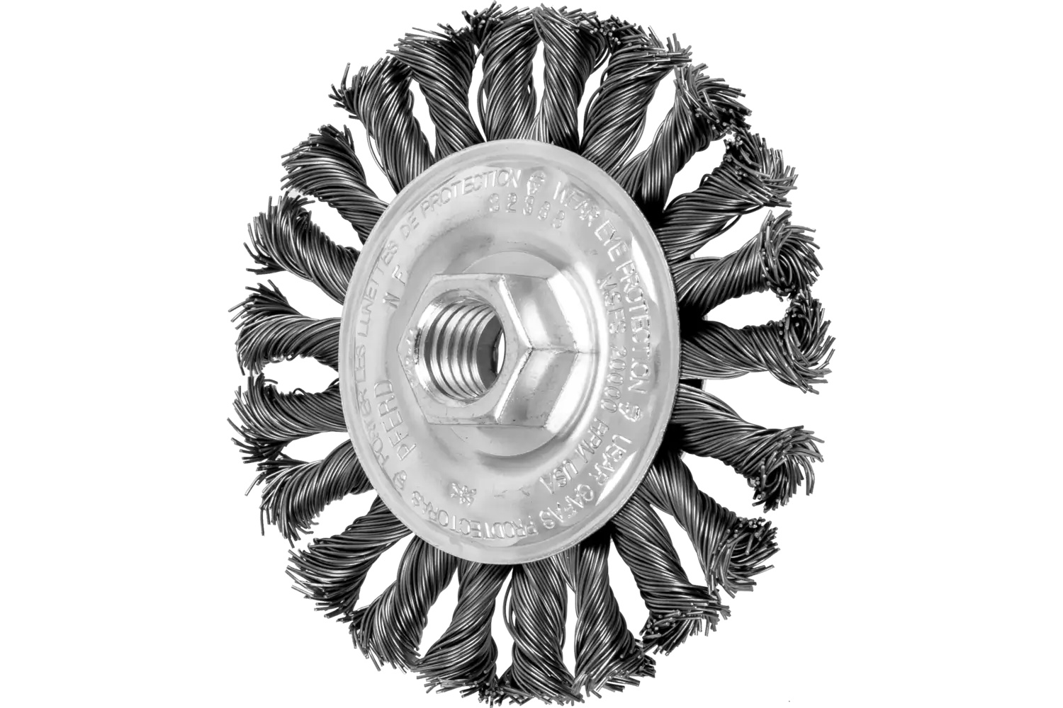 Picture of Pferd Combitwist® Knot Wire Wheel Brush 4" Dia. .020 Carbon Steel 5/8-11" Thread
